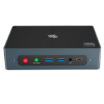 Beelink GTi 10 Windows Intel NUC Mini PC - Showing from the front with Power Button, CMOS Reset Button, 2x USB Type-A 3, 3.5mm Headphone&Microphone Jack and USB Type-C